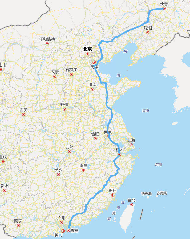 长深高速公路全程地图