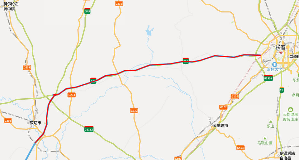 长深高速公路地图-吉林段