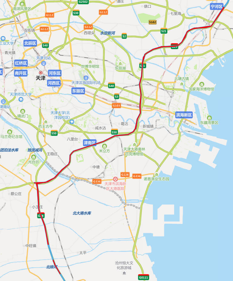 长深高速公路地图-天津段