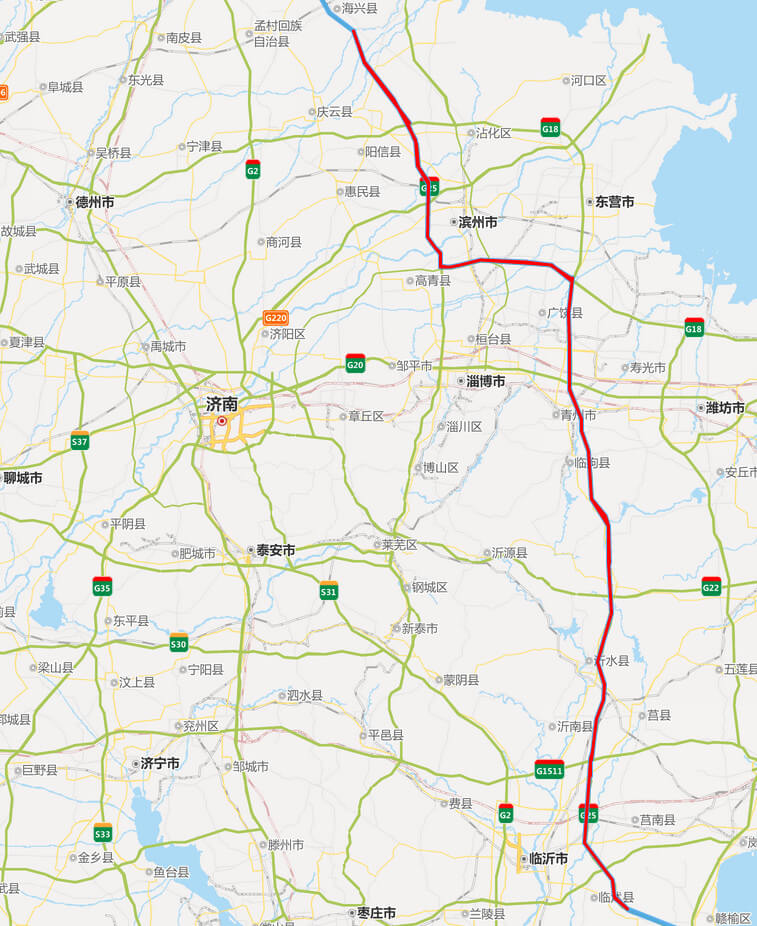 长深高速公路地图-山东段