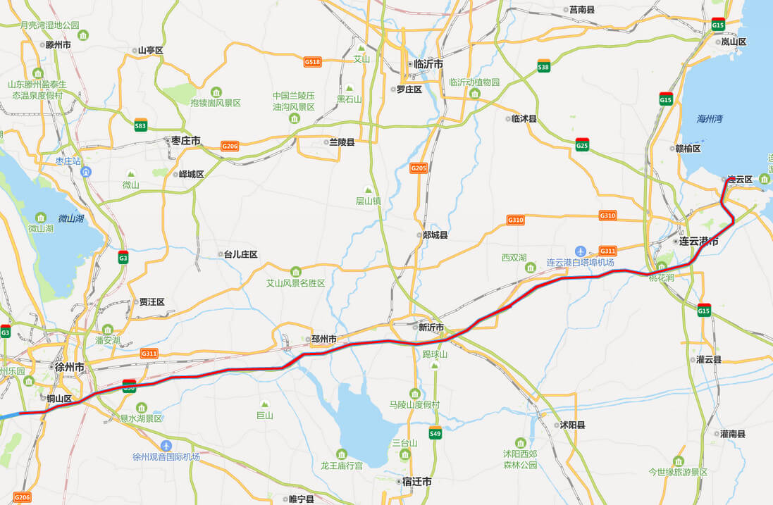 连霍高速全程地图-江苏段