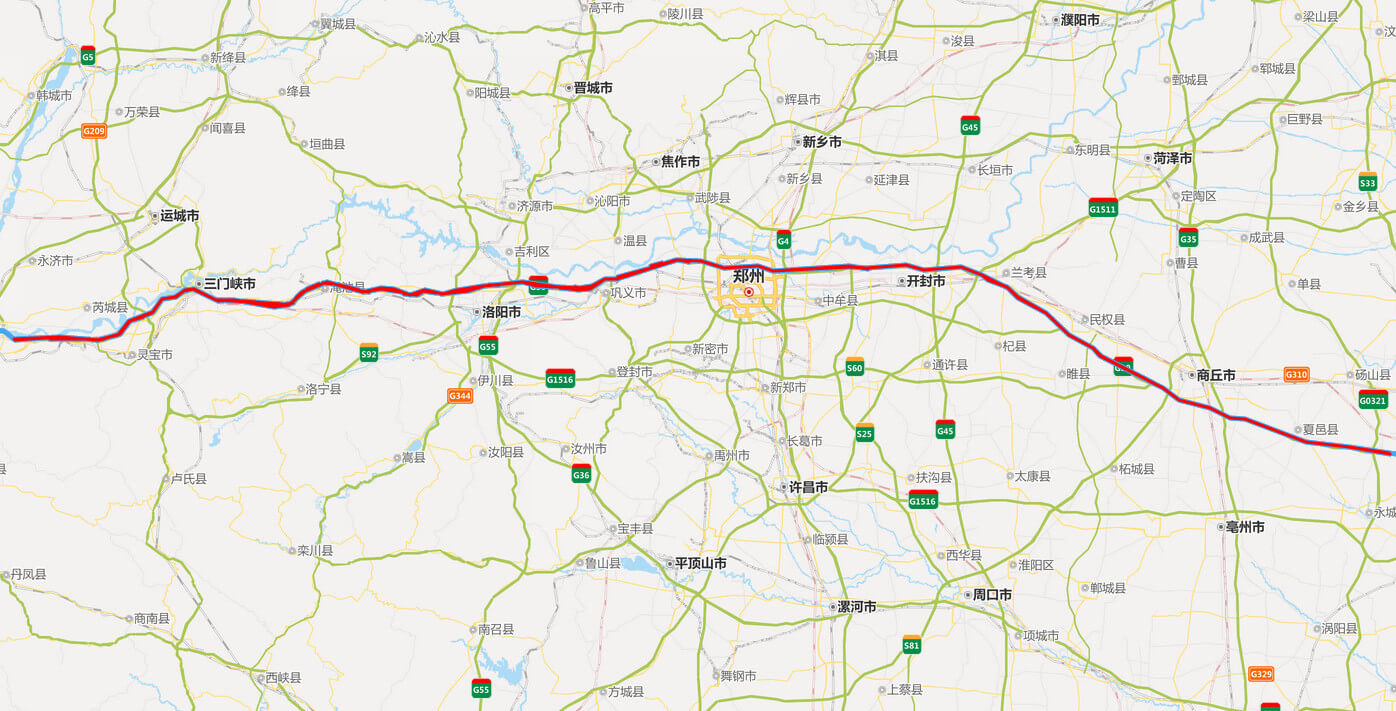 连霍高速全程地图-河南段