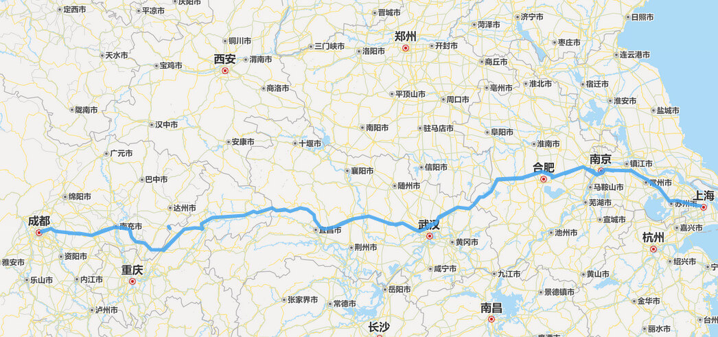 沪蓉高速公路全程地图