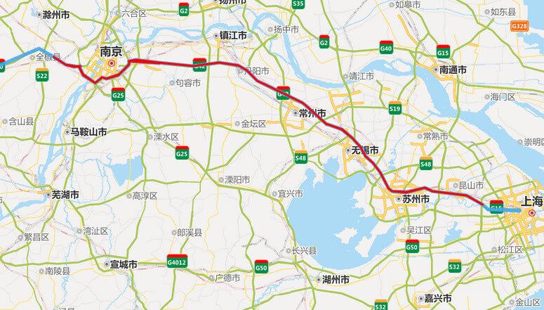 沪蓉高速公路地图-江苏段