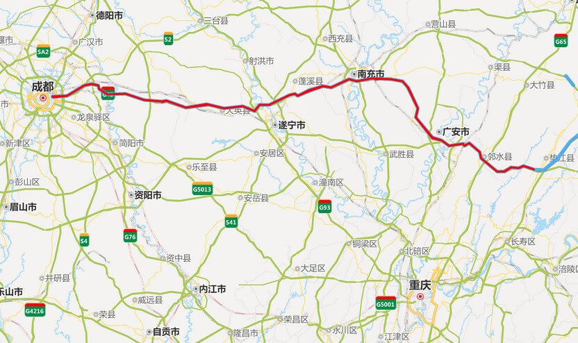 沪蓉高速公路地图-四川段