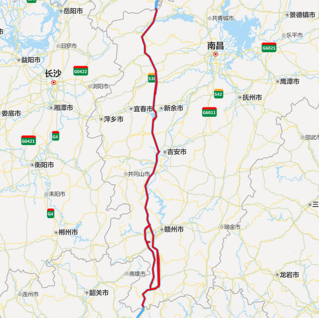 大广高速公路地图-江西段