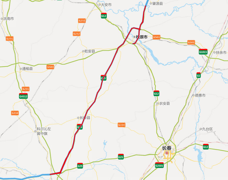 大广高速公路地图-吉林段