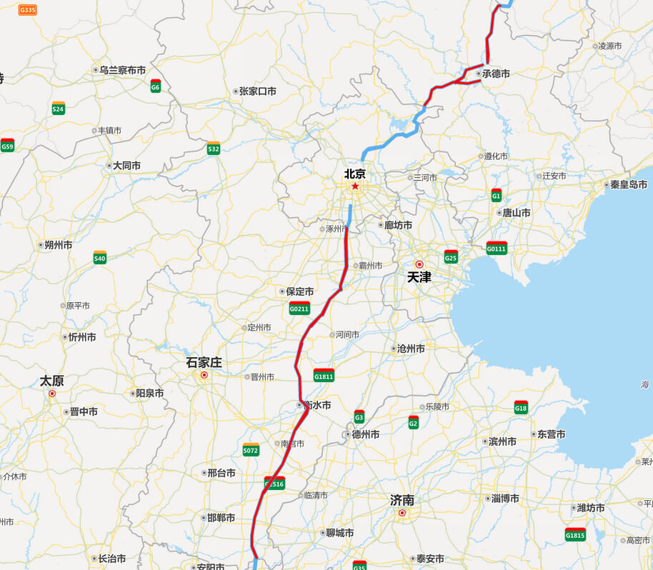 大广高速公路地图-河北段