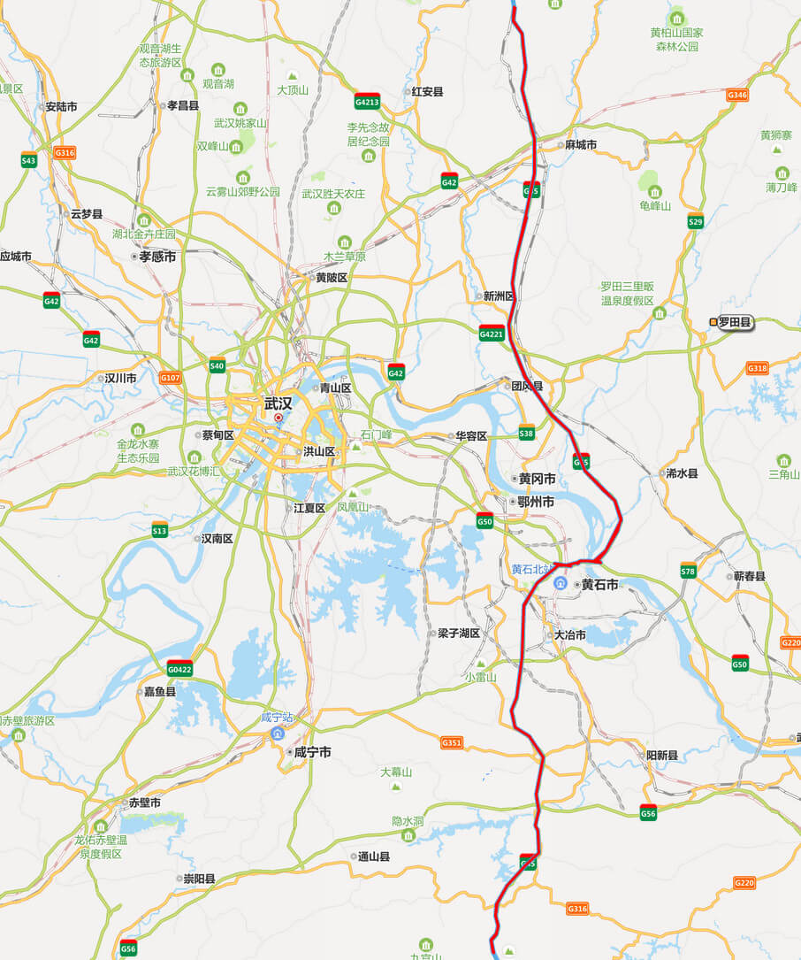 大广高速公路地图-湖北段