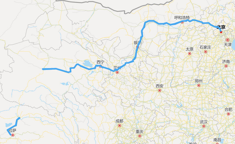 京藏高速公路全程地图