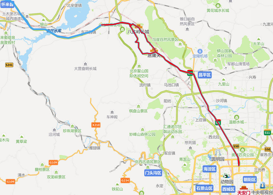 京藏高速公路地图-北京段