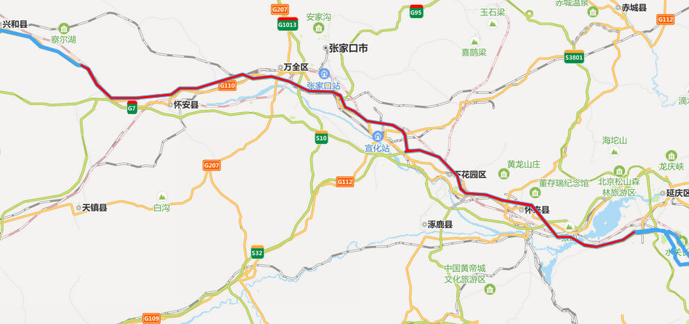 京藏高速公路地图-河北段