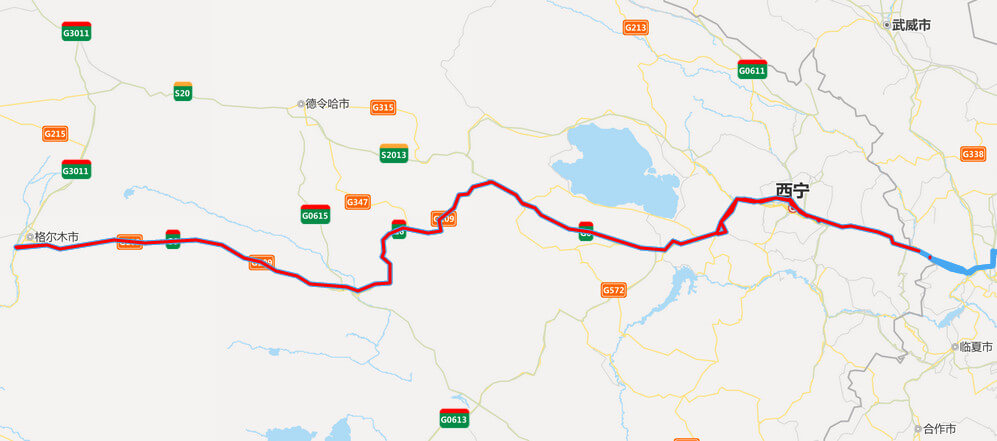 京藏高速公路地图-青海段