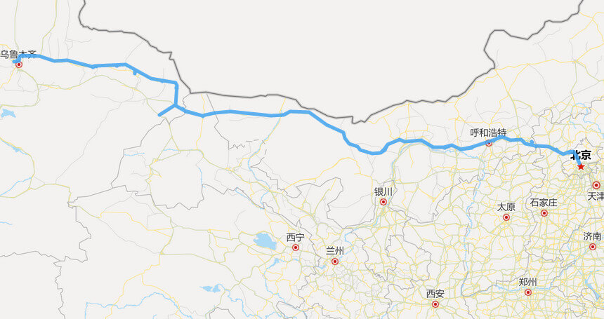 京新高速公路全程线路图