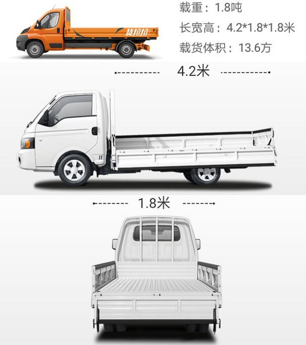车拉货4米2平板实物图